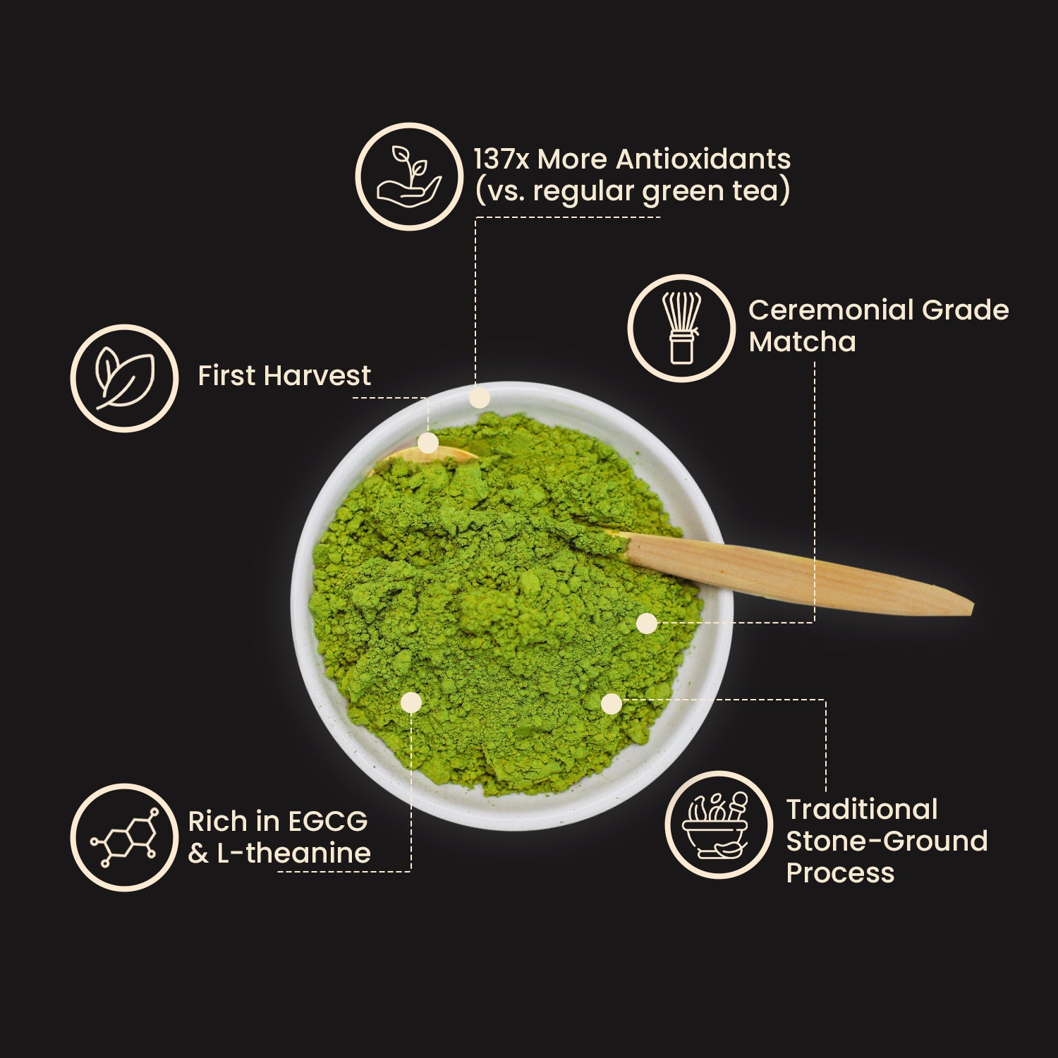 Ceremonial matcha antioxidant infographic